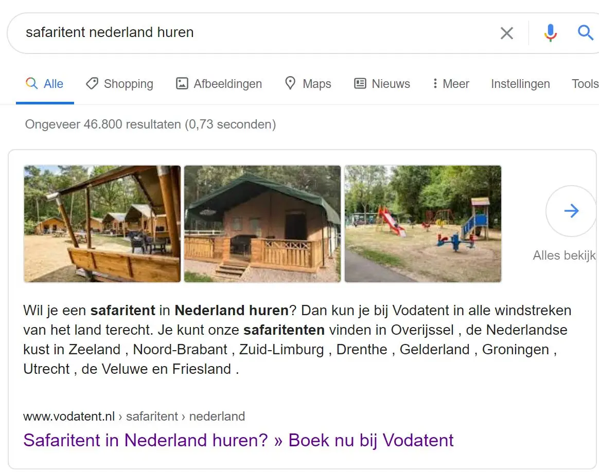 Featured Snippet Vodatent